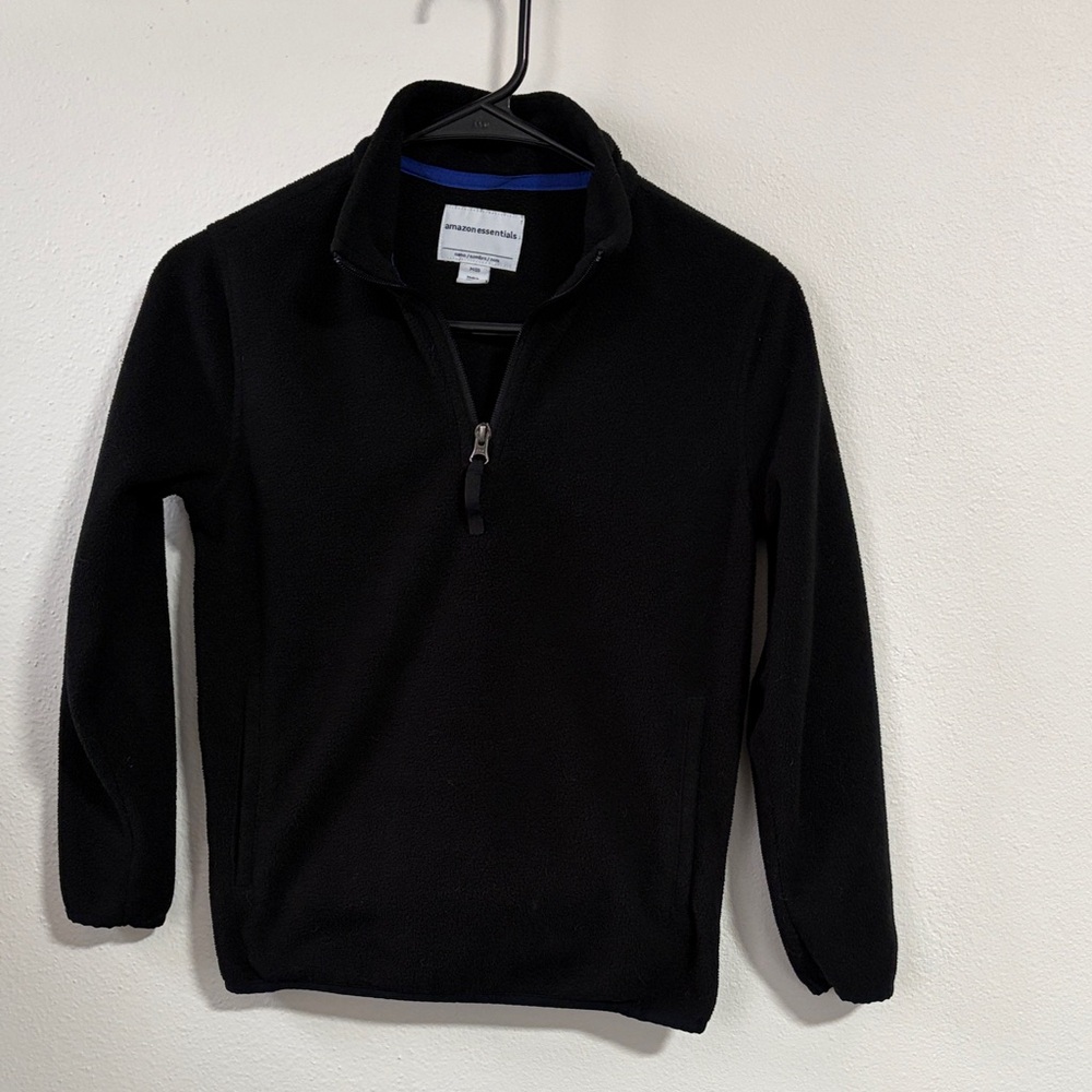 Amazon Essentials Kid’s Black Quarter-Zip Sweater 8